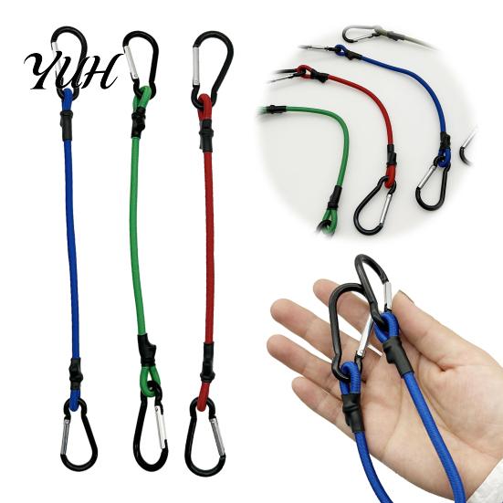 Durable Stretch Straps for Outdoor Travel Bungee Cord with Metal Hooks, Elastic Rope Secure Reliable Fixation Cords Logistics Strap, Flexible