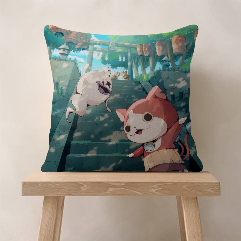Anime Yokai Cute Watch   Maple Design Cushion Cover Happy Autumn Harvest decor Holiday Decorati Pillow Cover