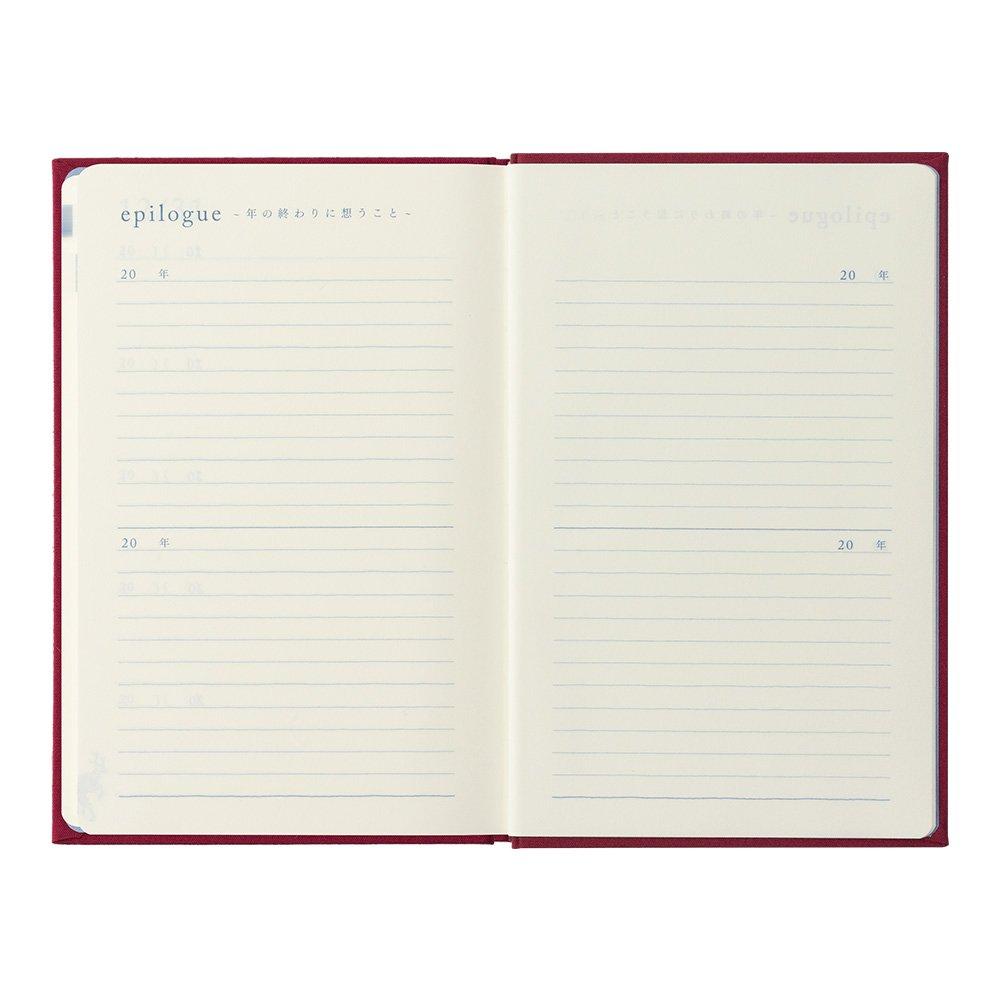 Midori Consecutive Burgundy 12860006 Tagebuch, 10-Jahres-Nutzung, Einband,