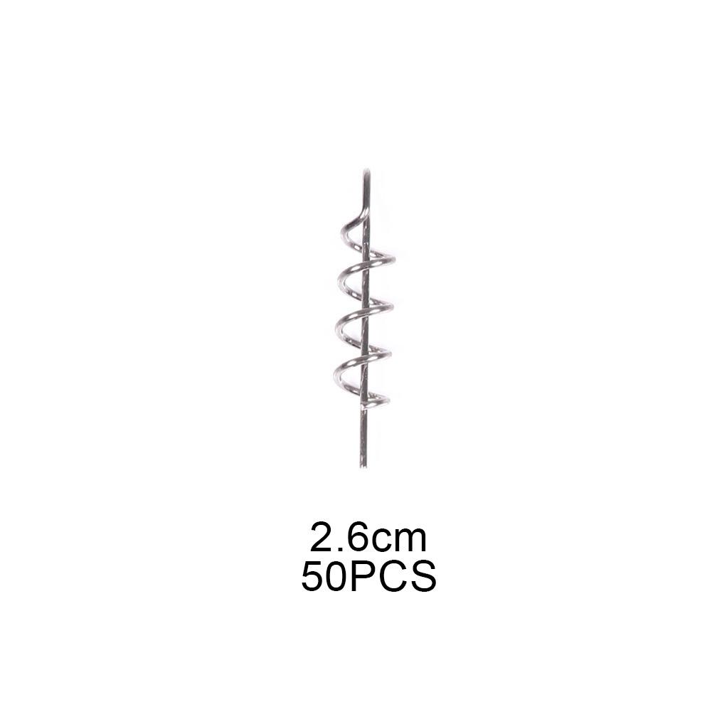 Professional Fishing Gear 50pcs Spring Lock Pins for Soft Lure Bait Worm Crank
