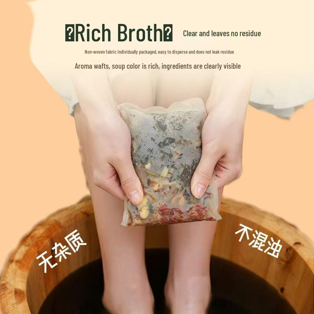 Herbal Foot Soak Pack: Mugwort, Sichuan Pepper, Ginger - Sweat-Inducing, Health-Preserving Soak