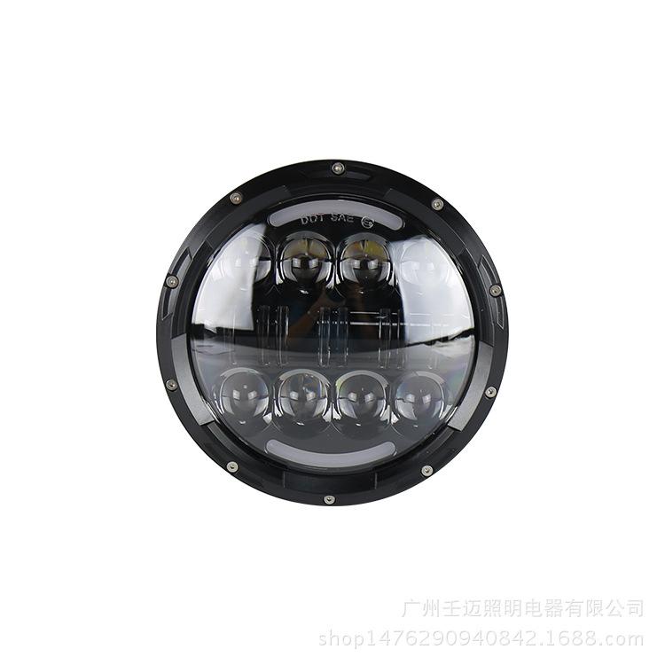 

80 Вт 7-дюймовая фара с ДХО для Wrangler и Harley Silver Base