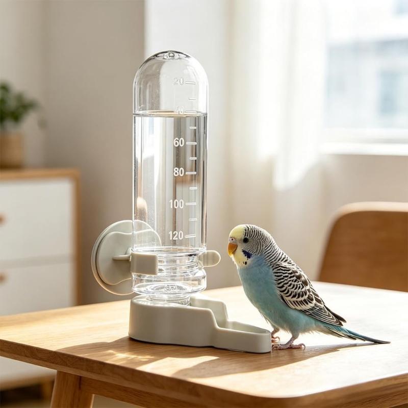 Automatischer Vogeltränke für kleine Ziervögel, Vogel-Automatischer Wasserspender Käfig-Wasserbehälter mit vorderem Trinkkanal
