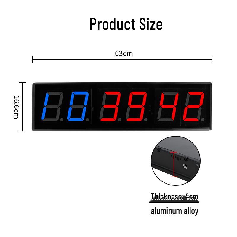 4-inch Digital Wall Clock with Multifunctional Timer for Basketball, Classroom, Office, or Gym Use EU Plug