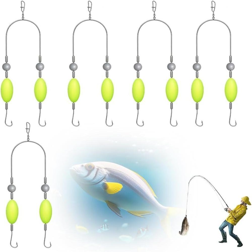 Edelstahl Doppelhaken Reverse Bottom Rig Anti-Verwicklung Schnurhaken für Angelzubehör