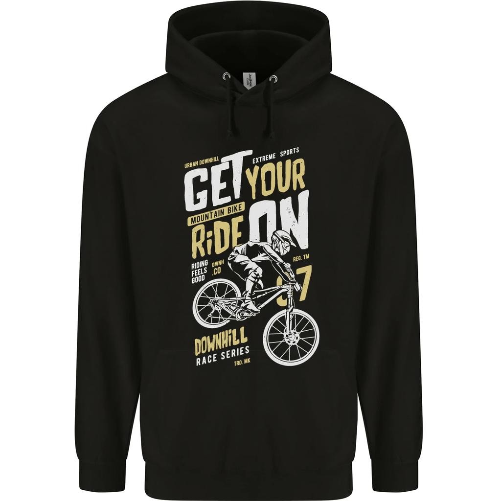 Get Your Ride On Downhill Mountain Biking Childrens Kids Hoodie