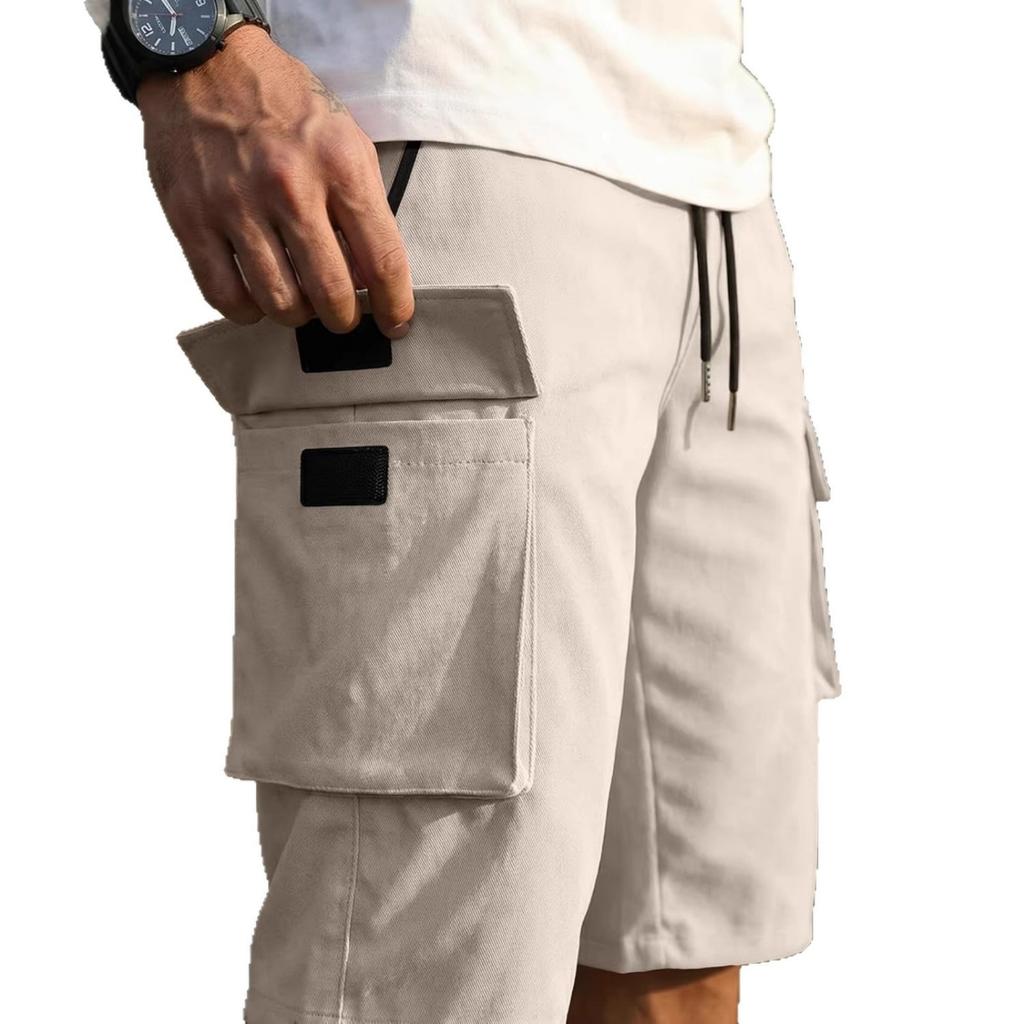 Men's Casual And Fashionable Lace-up Lightweight Sports Shorts - Men's Loose Multi-pocket Work Pants