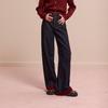 San Cai 2025 Winter Loose Wide-Leg Curved-Leg Denim Pants