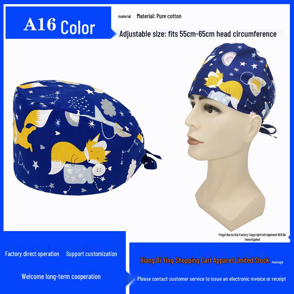 Pure Cotton Printed Surgical Cap for Nurses and Doctors