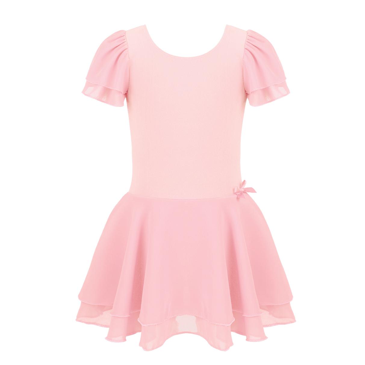 Daenrui Kinderen Meisjes Leotard Ballet Danskleding Tutu Jurk Rok Peuter Gymnastiek Podiumvoorstelling Kostuum 8-10 Years roze