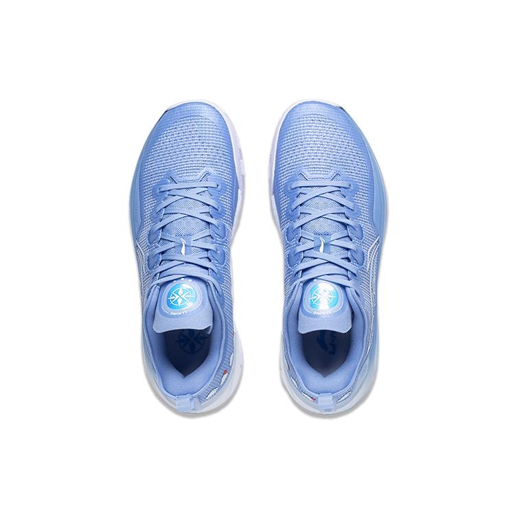 Li Ning Liren 3 V2 Blue Sky Cushioning Slip Resistant Abrasion Resistant Low top Basketball Shoes Men's Snow Blue ABAT057-12