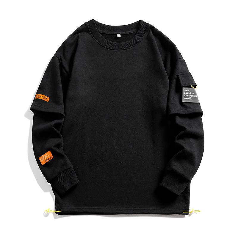 

Новая модная брендовая поддельная двухкомпонентная толстовка для мужчин весна и осень новая американская уличная пара универсальная толстовка с длинными рукавами 3XL