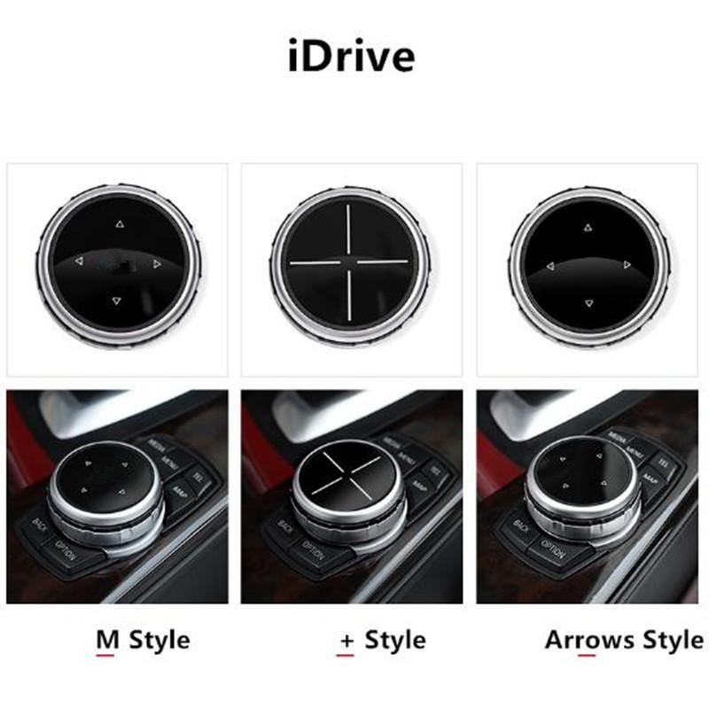 IDrive Car Multimedia Buttons Cover M Emblem Stickers For BMW X1 X3 X5 X6 F30 E90 E92 F10 F18 F11 F07 GT Z4 F15 F16 F25 E60 E61