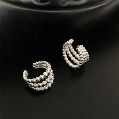 Fashion Retro Lace Round Beads Multi-layer Ear Clips for Women Without Ear Piercings Advanced Sense Niche Temperament, Ear Bone Clips
