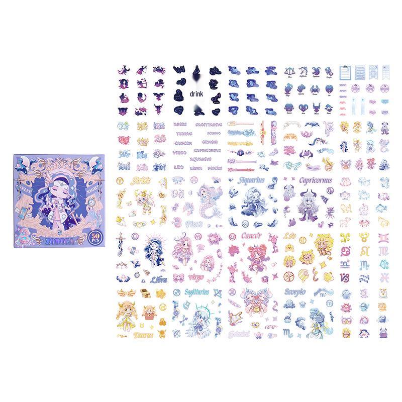 Серия «Ночи Зодиака» от Yi Niao Мечтательное Сердце Девочки Журнал Наклейки для DIY