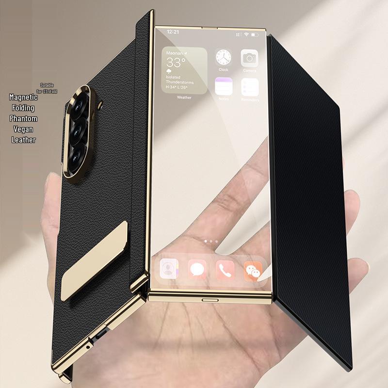 Samsung Z Fold Magnetic PU Leather Case with Rotating Stand