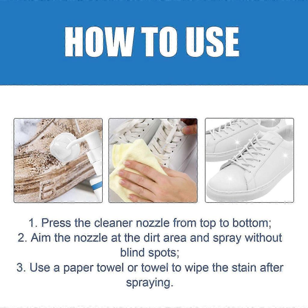 White Shoe Cleaner - Deep Stain Remover , Whitening Solution for All White Sneakers, Leather , Canvas Shoes with Natural Coconut Oil, Easy Spray , Wip