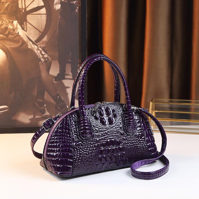 Business Commuter Solid Color Simple Atmospheric Crocodile Pattern Portable Ladies Handbag