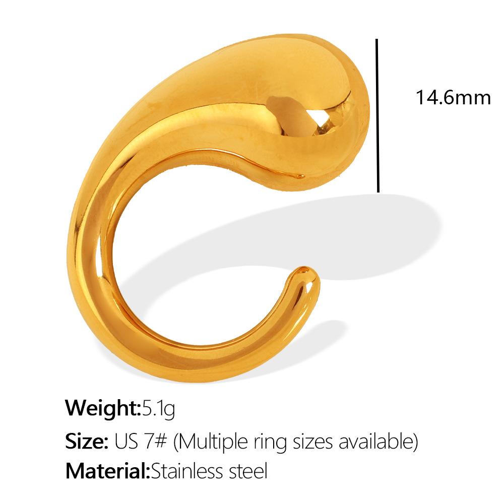 Fashion Personality Epoxy Versatile Simple Niche Design Glossy Ring Titanium Steel Drop