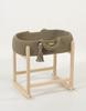 Cesta de Moisés Boho de Algodón Portabebés para Muñecas con Cuna de Madera - Mocca
