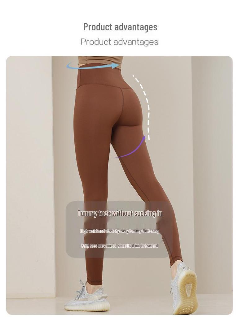[2025 New Color] Women's High-Waist Butt-Lifting Yoga Pants - Nude Feel, Anti-Roll, Perfect for Running & Fitness