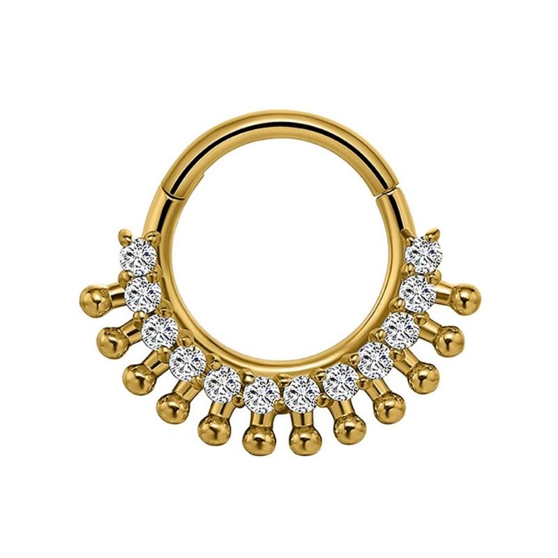 Fashionable Crystal Nose Piercing Ring Jewelry Stainless Steel Accessory for Ear Cartilage Music Festival Accessories