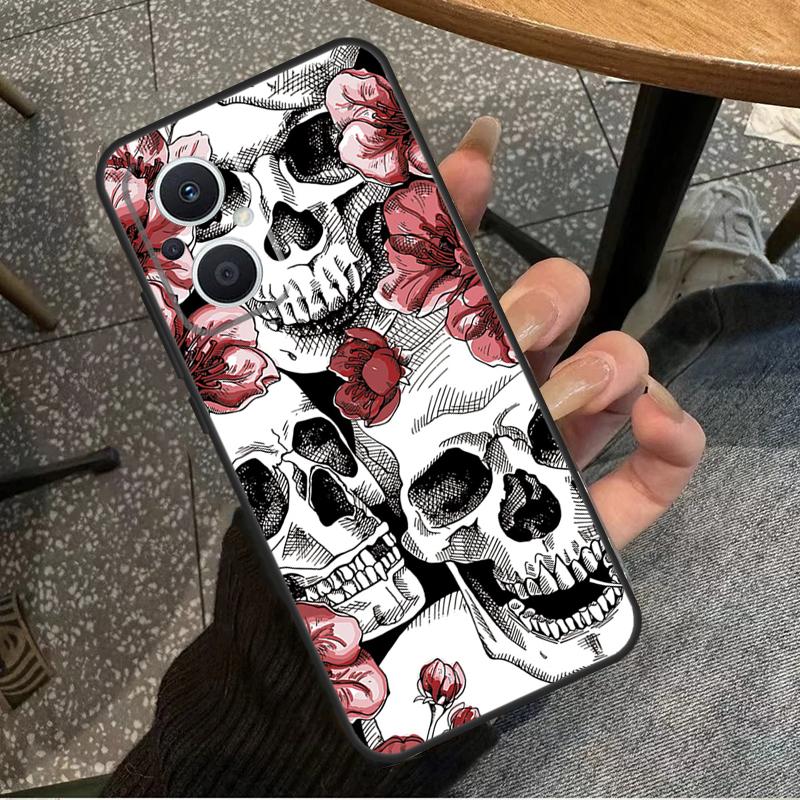 Gothic Floral Skull Funda For OPPO Reno 8T 2Z 4Z 5Z 10 4 5 6 7 8 Lite OPPO Find X2 X3 Neo X6 Pro X5 Lite Case