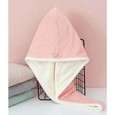 Double-layer Coral Fleece Dry Hair Cap Women's Microfiber Absorbent Quick-drying HeadscarfDry Hair Towel