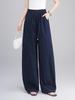 2026 Sommer Damen High Waist Locker Weiter Bein Bodenlang Fließende Hose