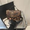 Leopard Print Bag Women's Bag 2025 New Trendy Fashion Versatile Shoulder Bag Messenger Bag Retro Design Small Square Bag