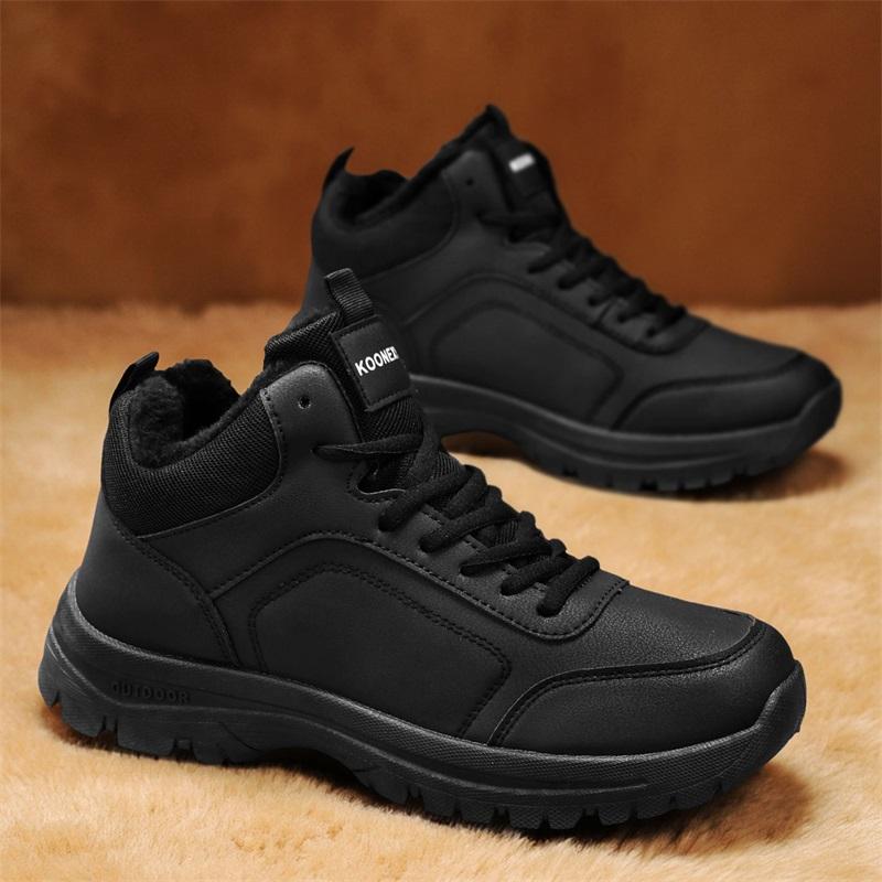 Winter men's shoes, cotton boots, outdoor cold proof with thickened fleece for warmth, work and leisure sports shoes
