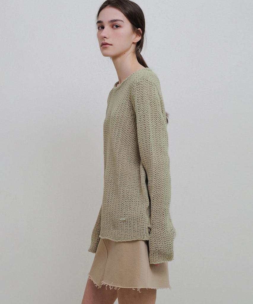ANDNEEDS Cotton Twill Mini Skirt (Beige)