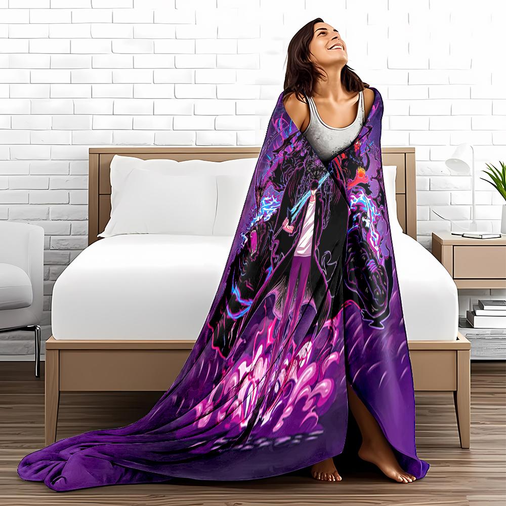 Dark Fantasy blanket with Heroic Figure and Mythical Creatures Design blanket, suitable for use in the bedroom, living room, on the sofa