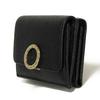Used 11679 Trifold Wallet 288648 7942 RFID IC Chip Gold Compact Wallet Logo Clip Black Unisex from Japan AUTHENTIC