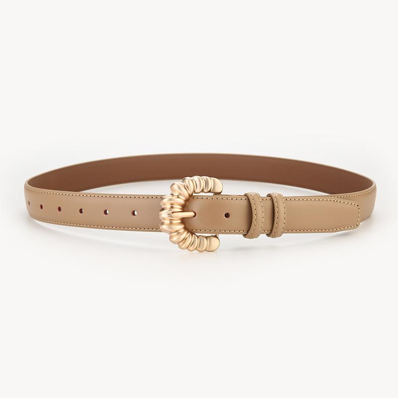 Genuine Leather Belt For Men Women Fashion Casual Minimalist Style With Metal Buckle For Daily Wear