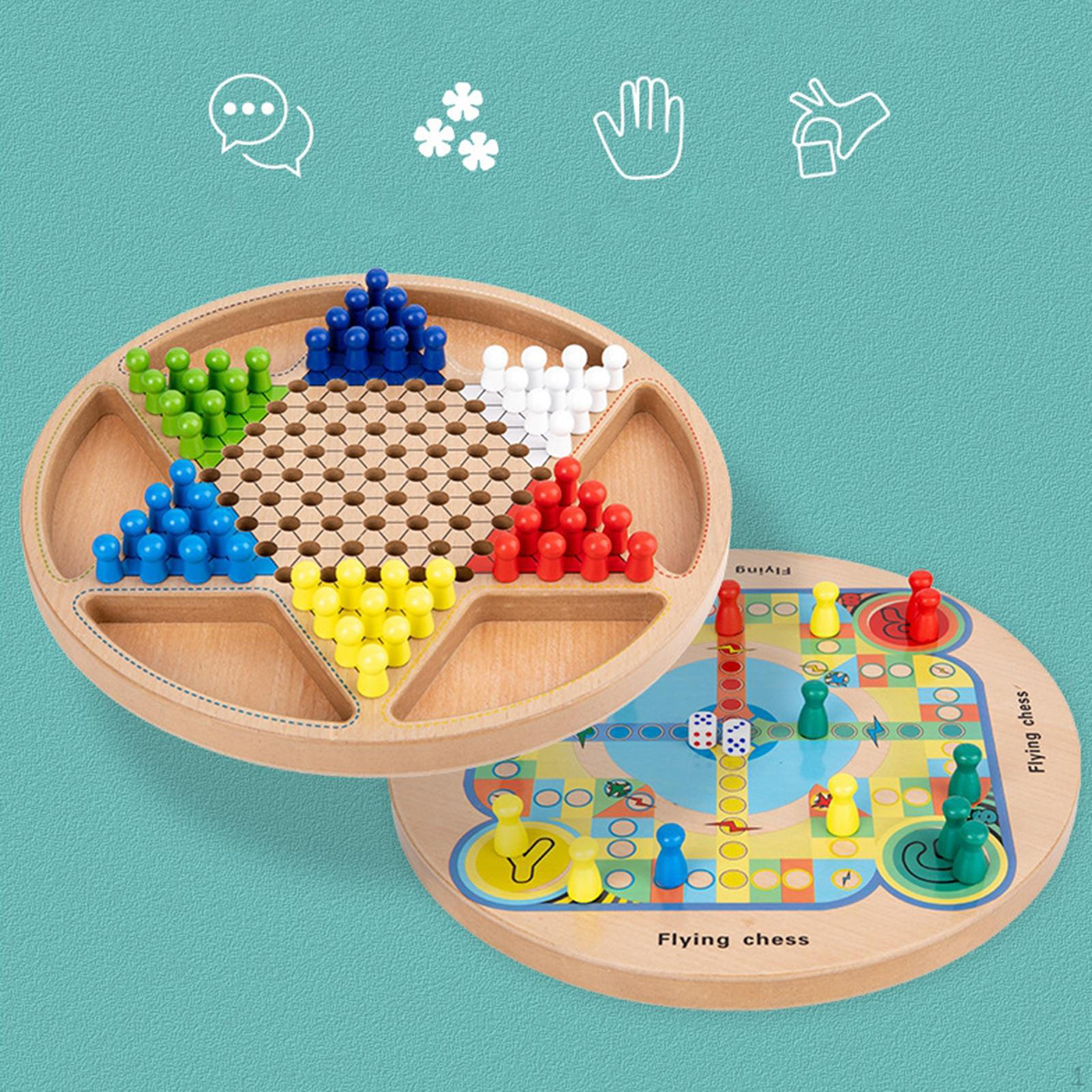 

Chinese Checker Wooden Educational Board Checkers Family Game Pieces Style1