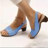Spring and Summer New Yuzui Beach Thick Heel One-word Buckle Strap High-heeled Women's Sandals