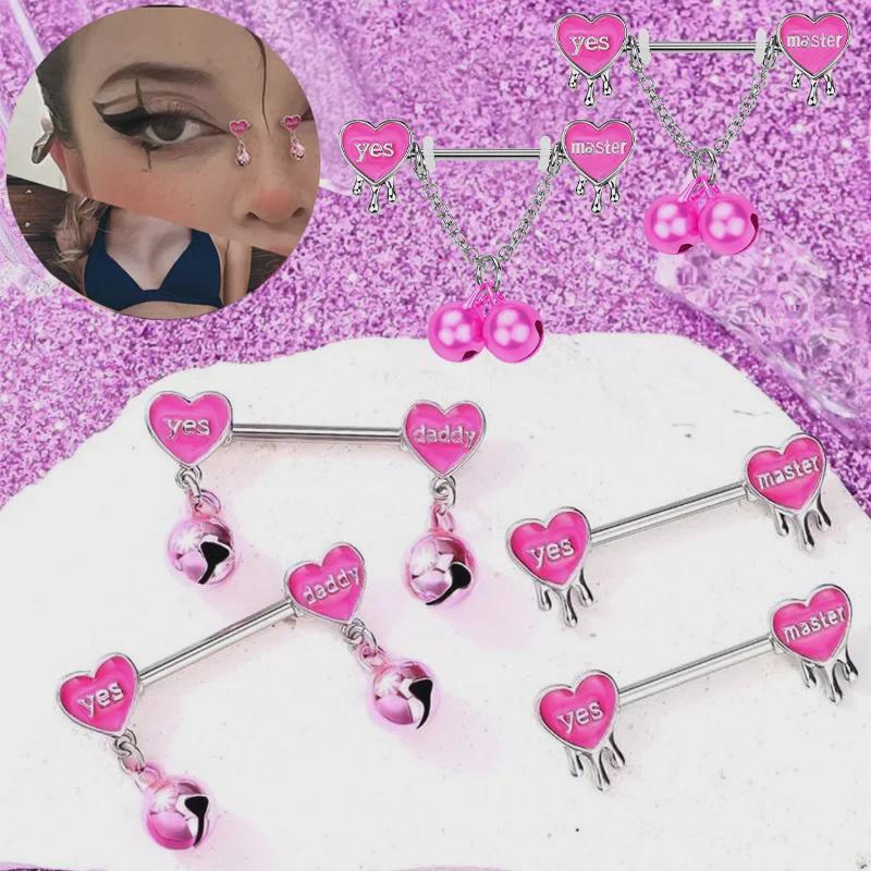

Pink Letter Stainless Steel 14G Nipple Barbell - Sexy Girl Piercing Jewelry