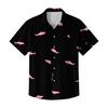 Men's Casual Loose Fit Short Sleeve Hawaiian Shirt Lightweight Breathable Button Down Beach Shirt with Tropical Palm Tree and Shell Print