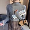 New Style Bottoming Shirt for Women In Autumn and Winter Half Turtleneck Slim Fit Long Sleeves White Top Inside