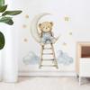 Cartoon Bear Cloud Moon Staircase Wall Sticker Self Adhesive Home Decor for Kids Room Wall Decoration
