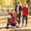 3 Wheel Pet Stroller for Small and Miniature Dogs, Red