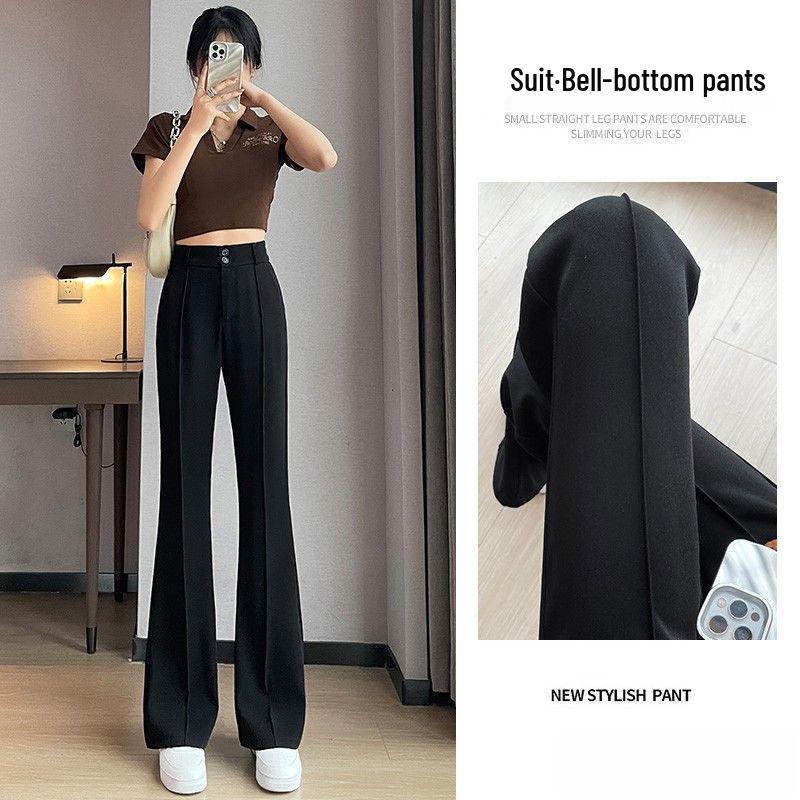

Women s Plus Size High-Waist Slit Wide-Leg Pants - Summer Slimming Drape Casual Wear 4XL for 81-90 kg