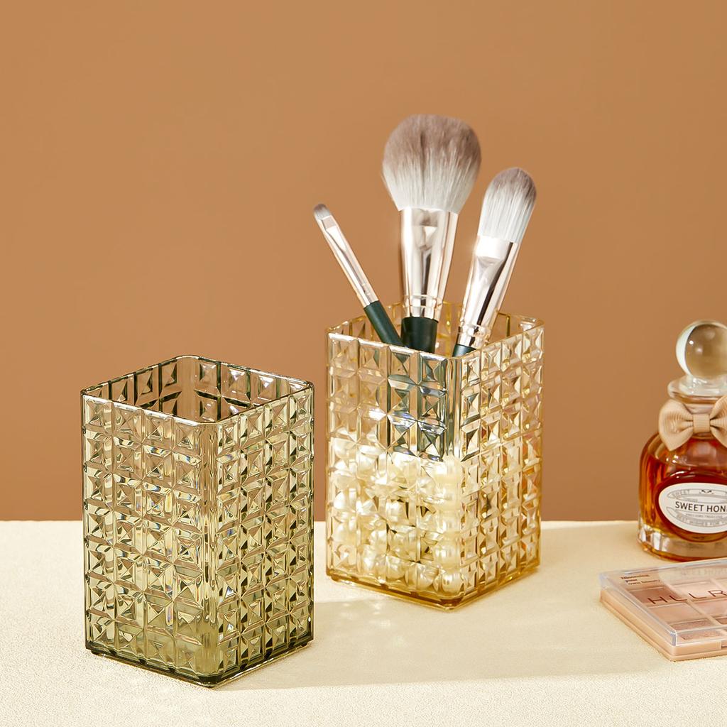 Transparent Makeup Brush Holder Plastic Cosmetic Storage Box Desk Lipstick Eyeliner Makeup Organizer Display Rack