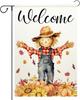 Fall Thanksgiving Scarecrow Garden Ag 12x18 Inch Double Sided Pumpkin Sunowers Autumn Maple Leaves Yard Ag Outside Sea SSL