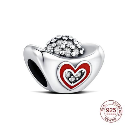New Copper Charm New Year Gold Ingot Heart Bead Jewelry Piece Designing For Classic Bracelet Women Fashionable Jewelry DIY Style Gifts