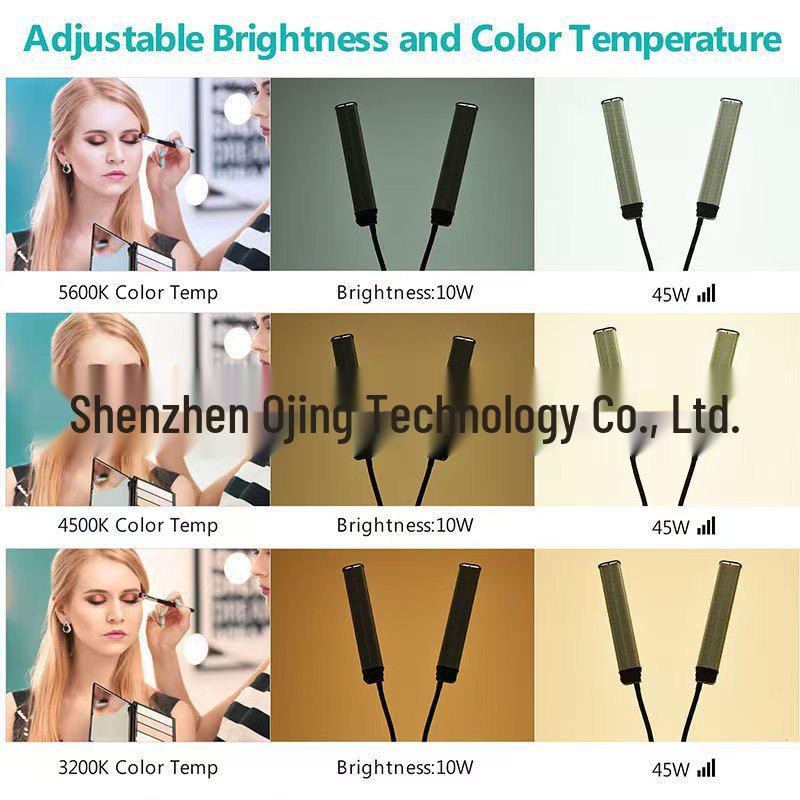 45W Portable Dual-Arm LED Selfie Light for Photography and Live Streaming