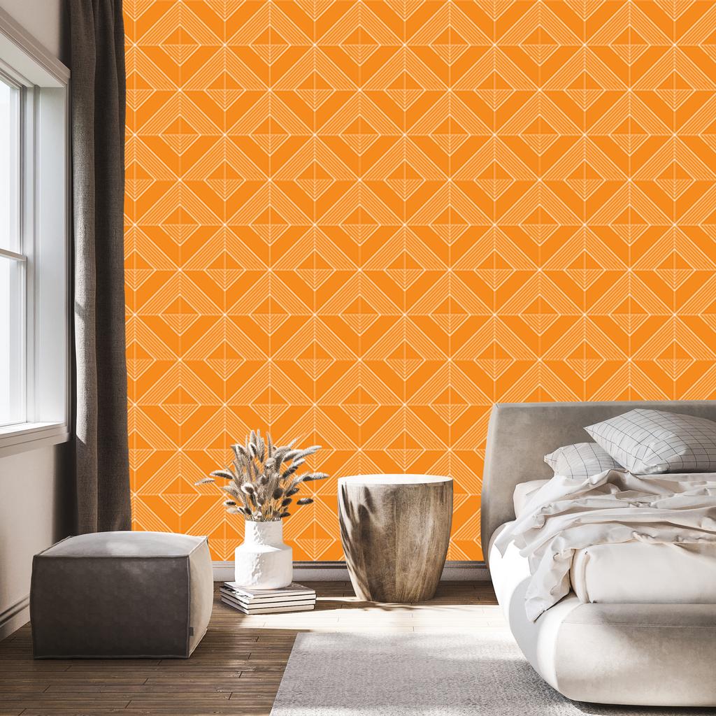 Geometric gold rhombus wallpaper, gold background 50x1000