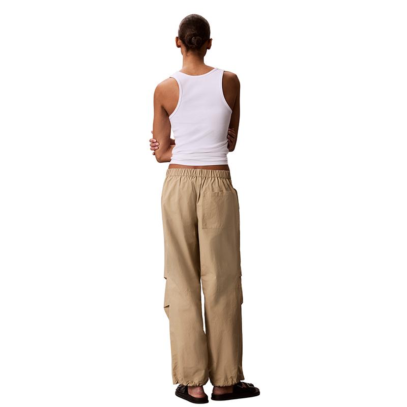 Calvin Klein Letter Drawstring Waist Outdoor Trendy Sports Wide Leg Cargo Pants Women pants 47G636G