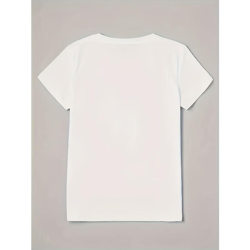 Dames Blauw Wit Bloemenprint T-shirt Ronde Hals Korte Mouw Zachte Stof Alle Seizoenen Veelzijdig Duurzaam Dagelijks Casual Top